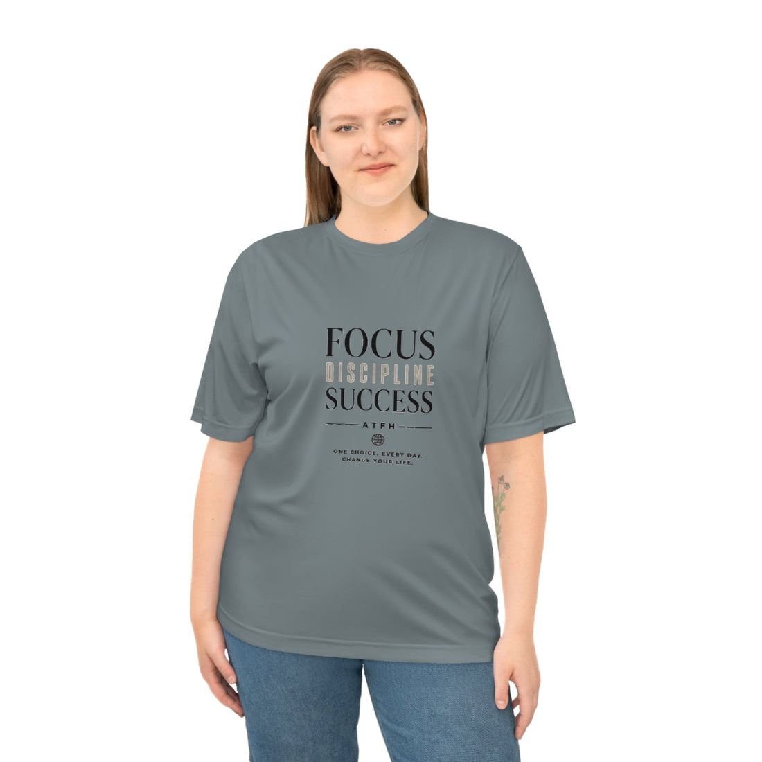 Focus Discipline Success Performance T-Shirt — Motivational Gym Tee Printify