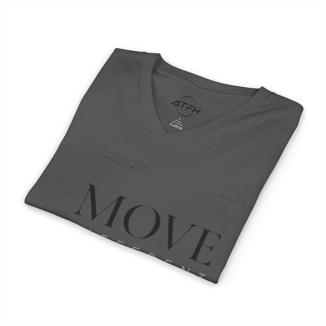 Move Different V-Neck Tee — Minimal Motivational Graphic Shirt Printify