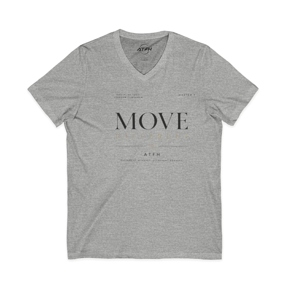 Move Different V-Neck Tee — Minimal Motivational Graphic Shirt Printify