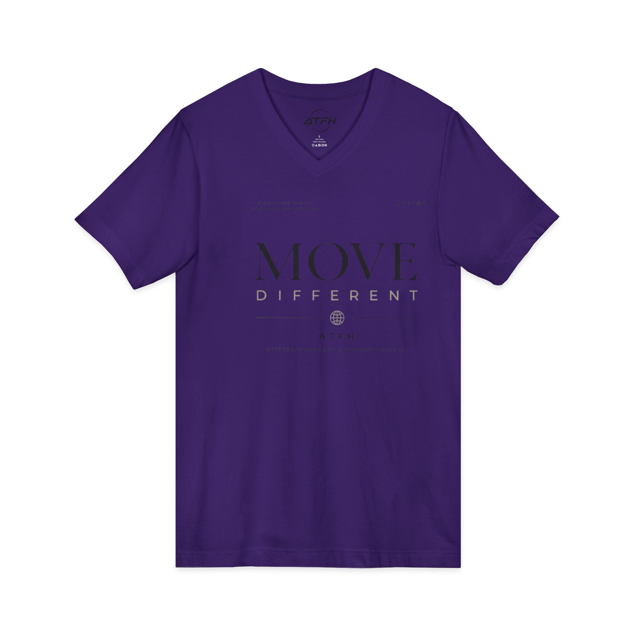 Move Different V-Neck Tee — Minimal Motivational Graphic Shirt Printify