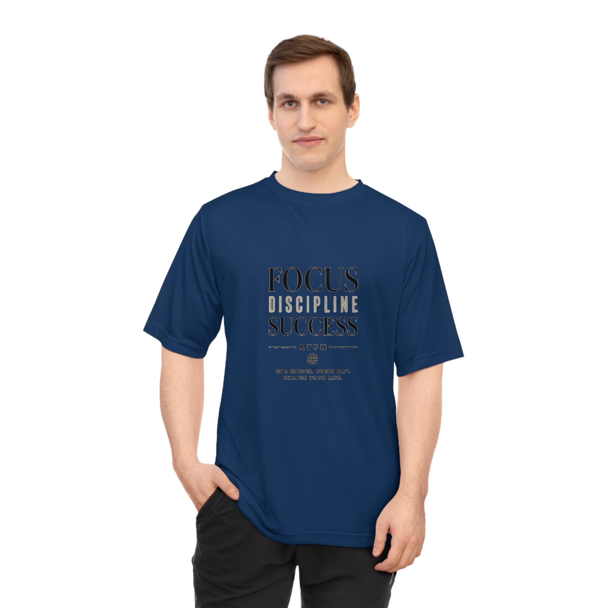 Focus Discipline Success Performance T-Shirt — Motivational Gym Tee Printify
