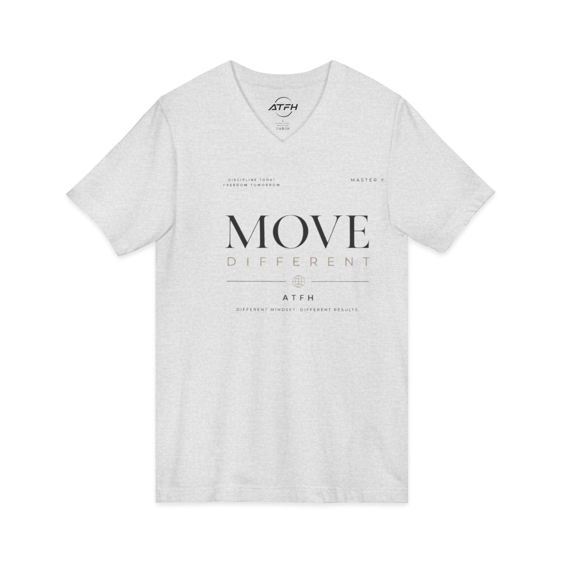 Move Different V-Neck Tee — Minimal Motivational Graphic Shirt Printify