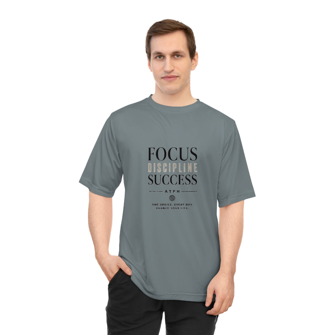 Focus Discipline Success Performance T-Shirt — Motivational Gym Tee Printify
