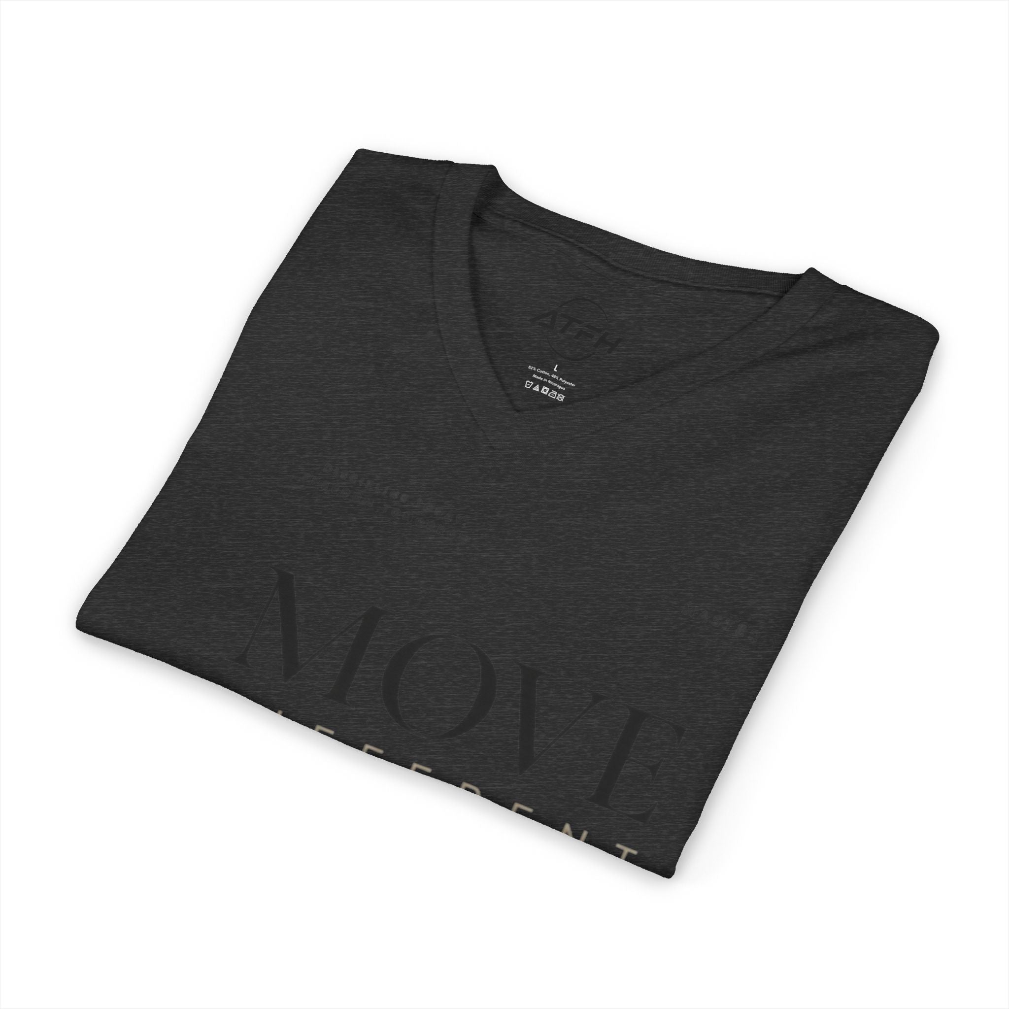 Move Different V-Neck Tee — Minimal Motivational Graphic Shirt Printify