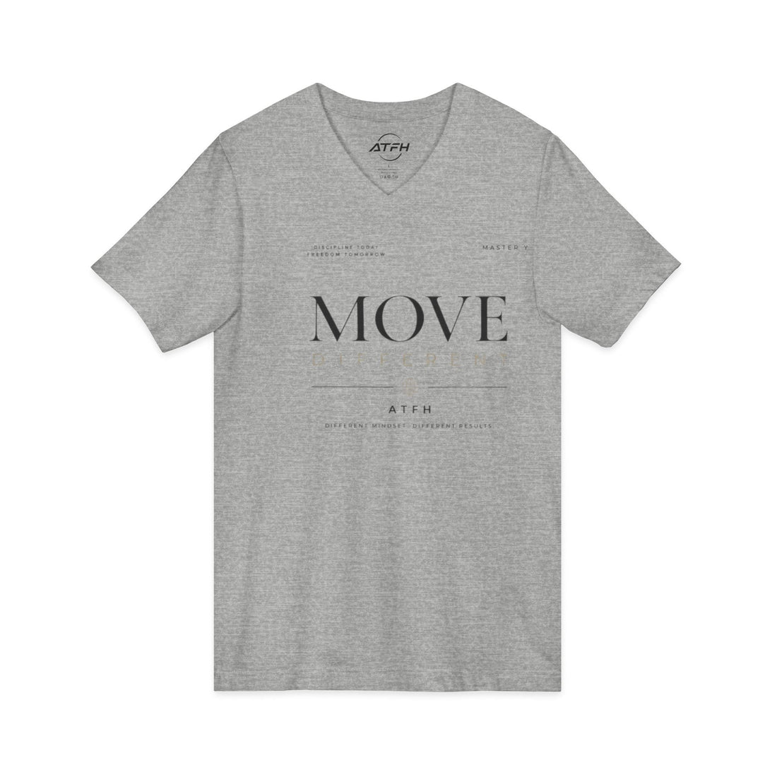 Move Different V-Neck Tee — Minimal Motivational Graphic Shirt Printify