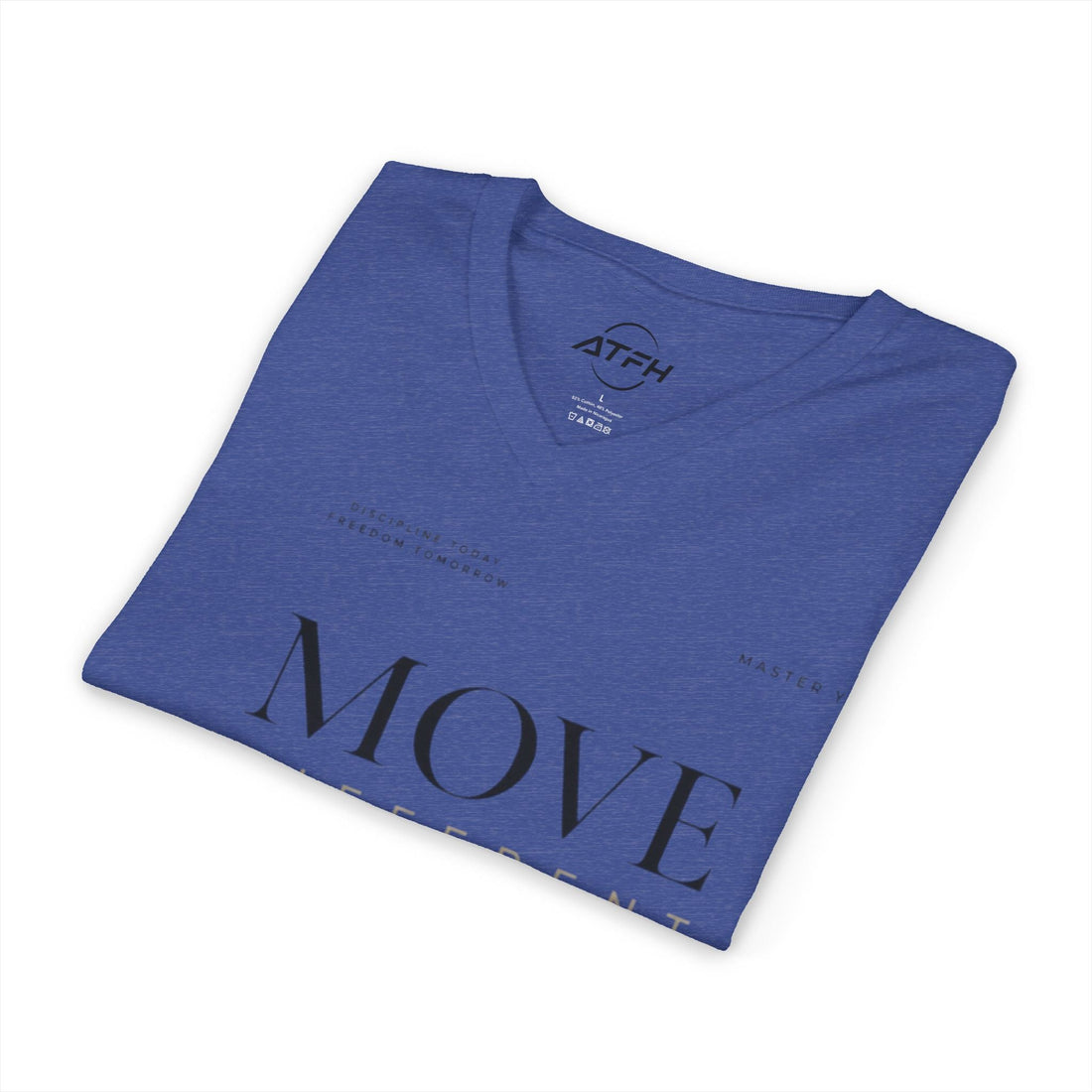 Move Different V-Neck Tee — Minimal Motivational Graphic Shirt Printify