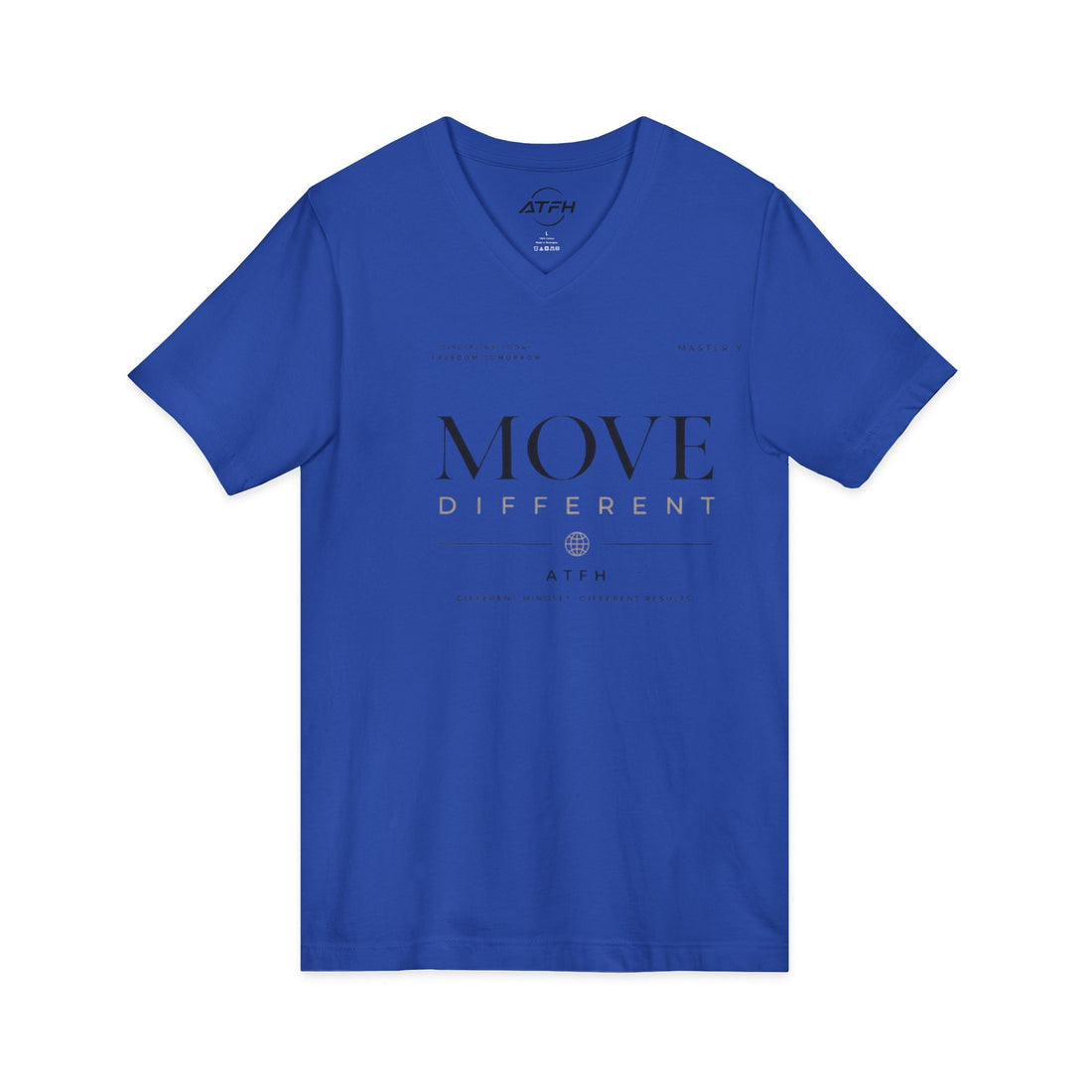 Move Different V-Neck Tee — Minimal Motivational Graphic Shirt Printify