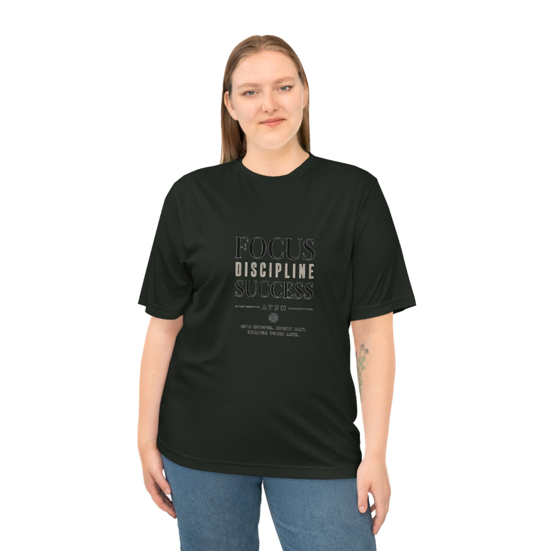 Focus Discipline Success Performance T-Shirt — Motivational Gym Tee Printify