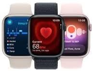 Apple Watch Series 9 [GPS, 45mm] - Starlight Aluminum Case with Starlight Sport Band, S/M (Renewed)