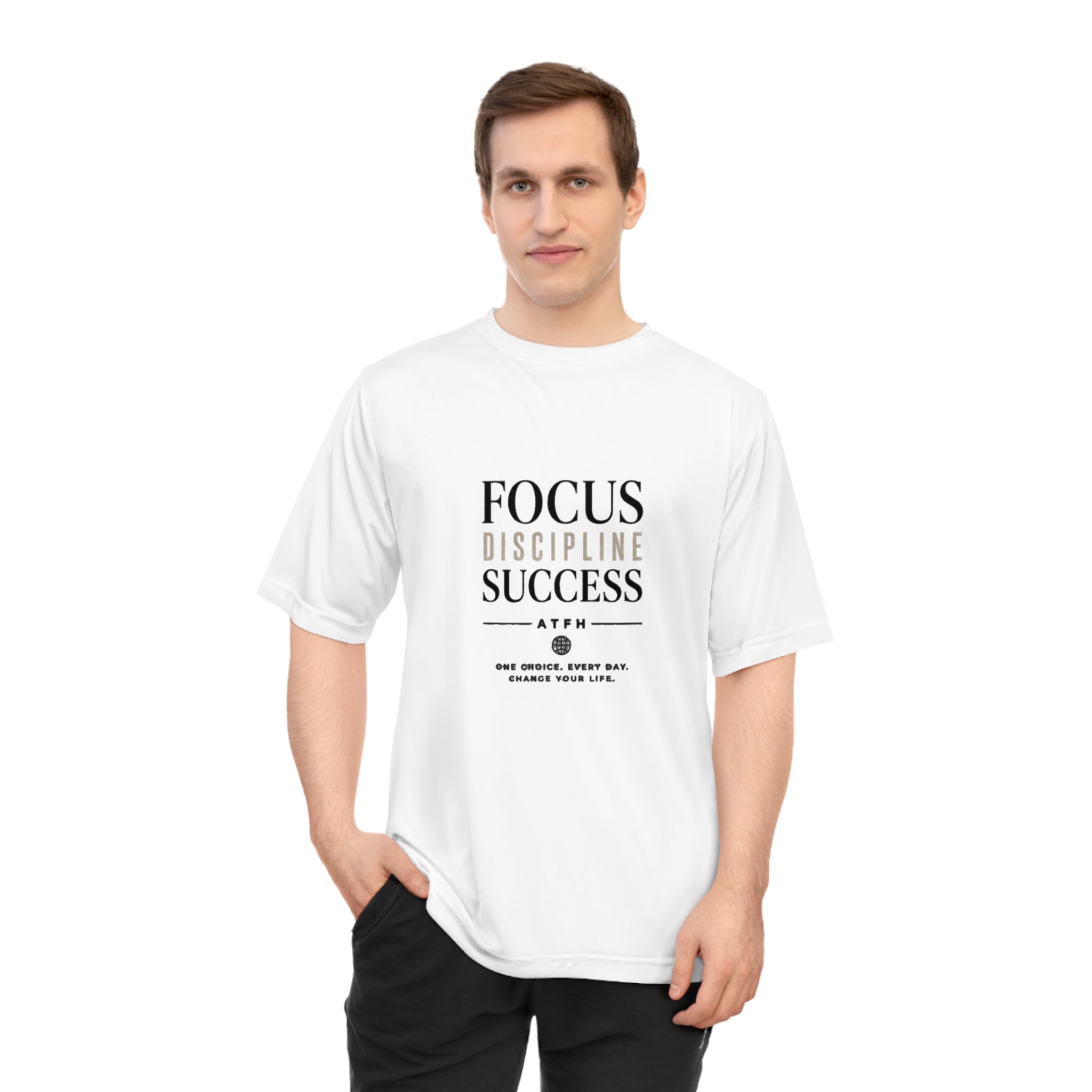Focus Discipline Success Performance T-Shirt — Motivational Gym Tee Printify