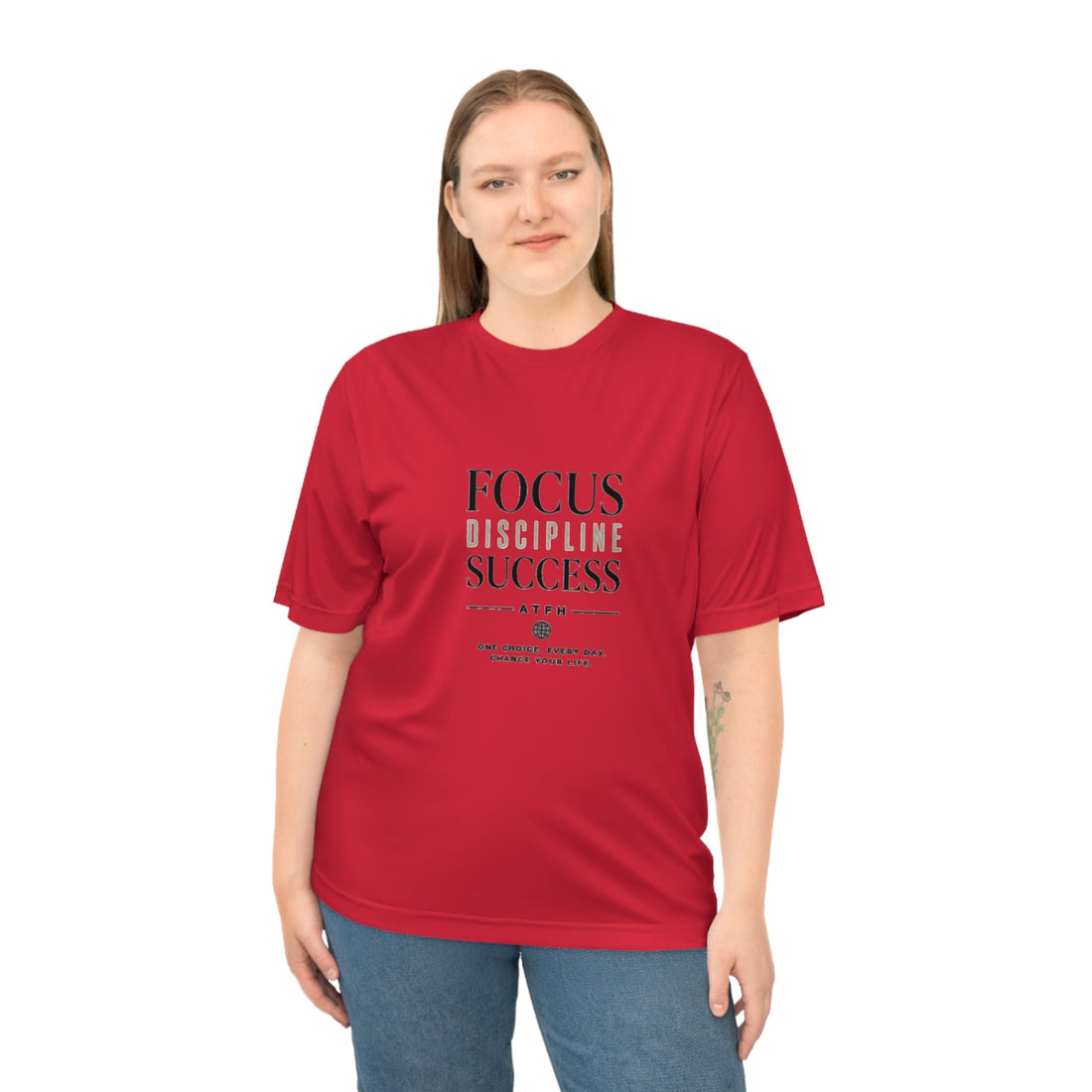 Focus Discipline Success Performance T-Shirt — Motivational Gym Tee Printify