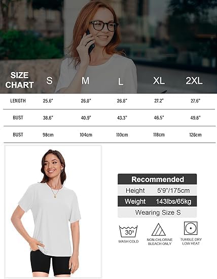 Kinglaman 4 Pack Women Basic T Shirts Tees, Workout Gym Loose Fit Crew Neck Short Sleeve Tshirts Casual Tops