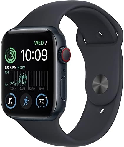 Apple Watch SE (2nd Gen) (GPS + Cellular, 40mm) - Midnight Aluminum Case with Midnight Sport Band, S/M (Renewed)
