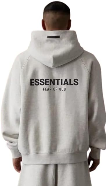 Essentials Basic Pullover Hoodie, Cotton Blend, Adult Oversized Men Size, One Size Down