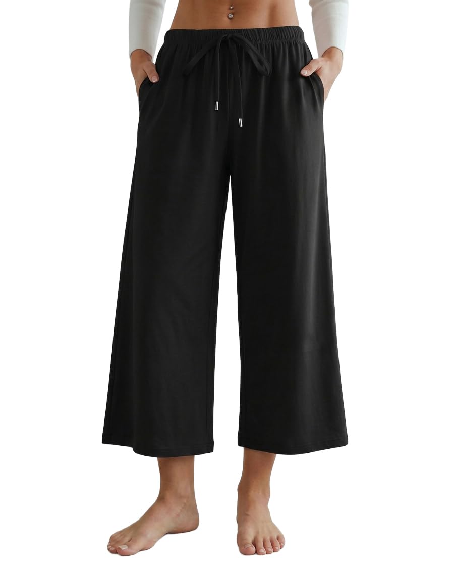 Women's Wide Leg Lounge Pants with Pockets 22/30 Inseam
