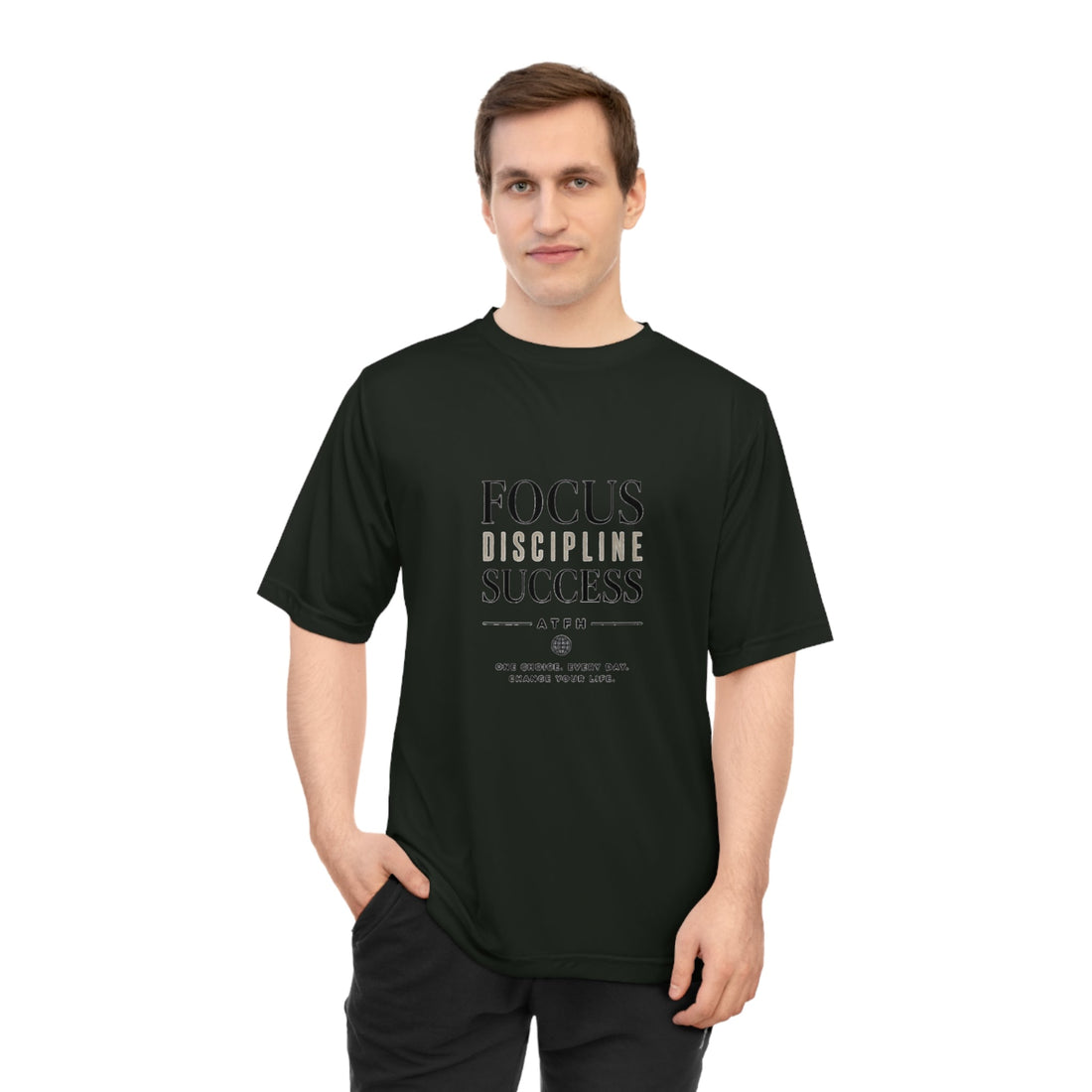 Focus Discipline Success Performance T-Shirt — Motivational Gym Tee Printify