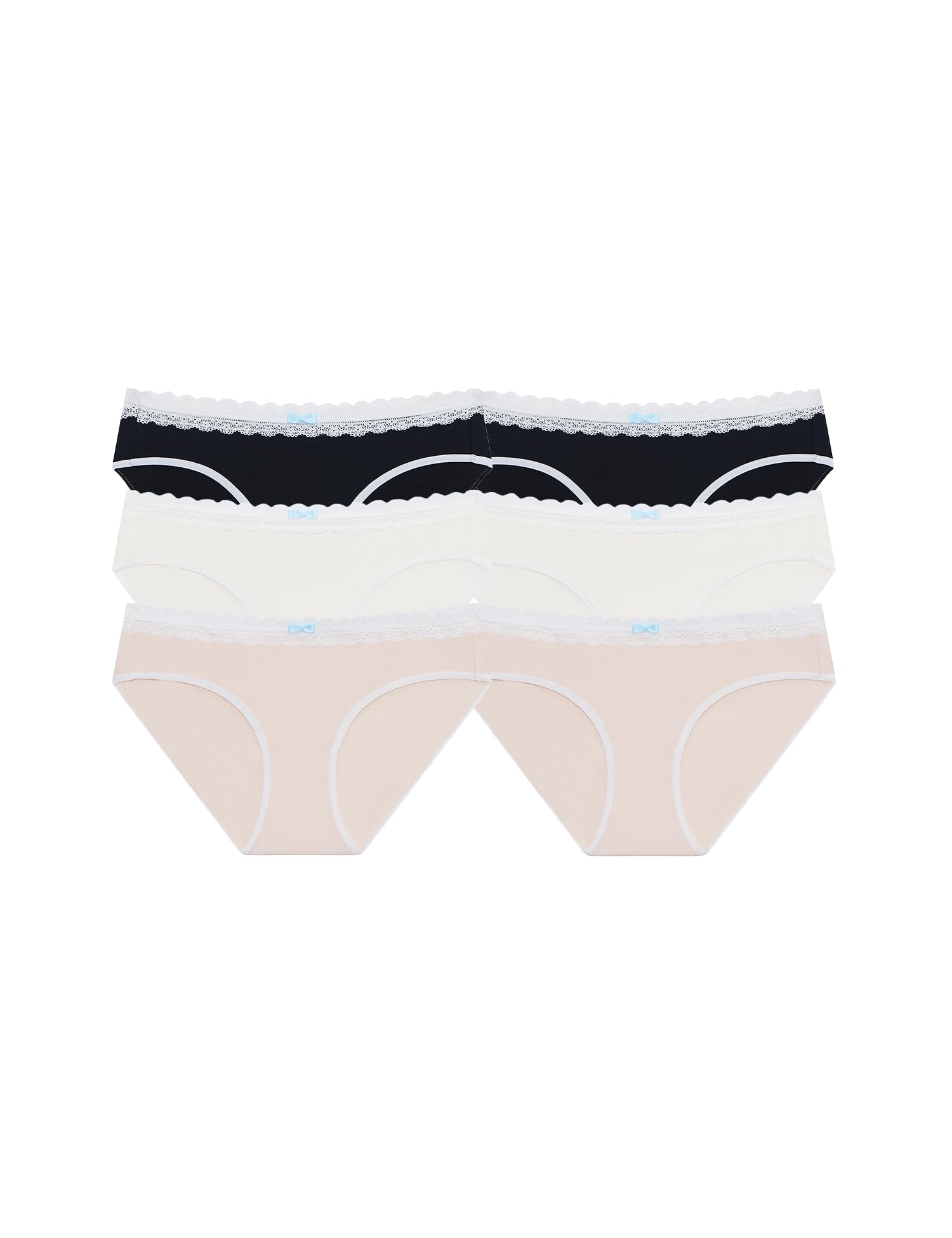 ANLIQI Women's Cotton Modal Ployamide Bikini Panties, Soft Moisture Wicking Hipster Briefs Undies for Ladies Multi-Pack