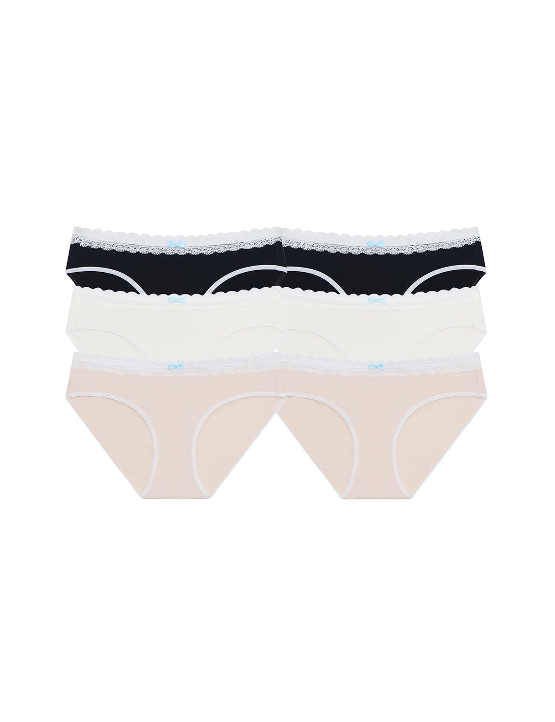 ANLIQI Women's Cotton Modal Ployamide Bikini Panties, Soft Moisture Wicking Hipster Briefs Undies for Ladies Multi-Pack