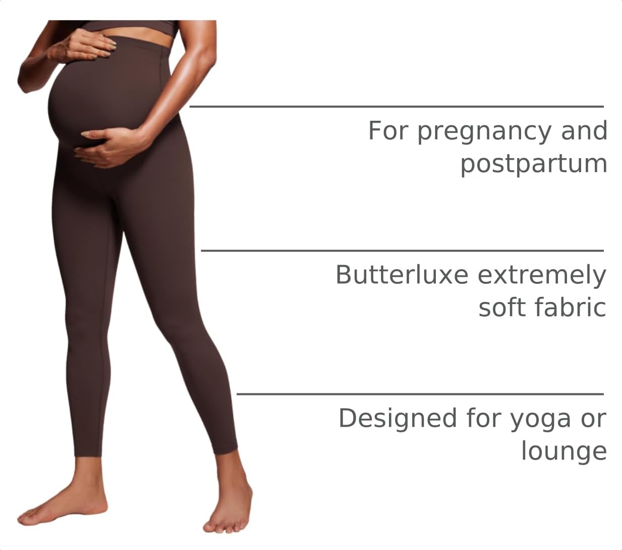 CRZ YOGA Maternity Leggings 25" | Butterluxe, Extremely Soft, Gentle Compression, Yoga, Super High Rise, U-shaped Belly, Pregnancy and Postpartum