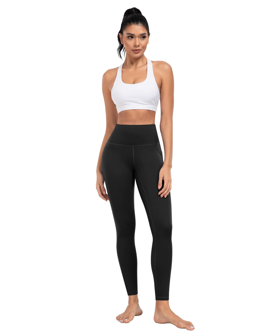 ATHVOTAR Leggings with Pockets for Women, 7 Packs High Waisted Workout Tummy Control Yoga Pants