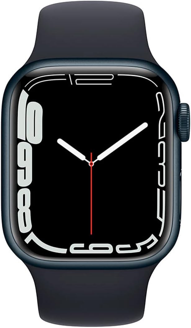 Apple Watch Series 7 (GPS, 45mm) Midnight Aluminum Case with Midnight Sport Band (Renewed)