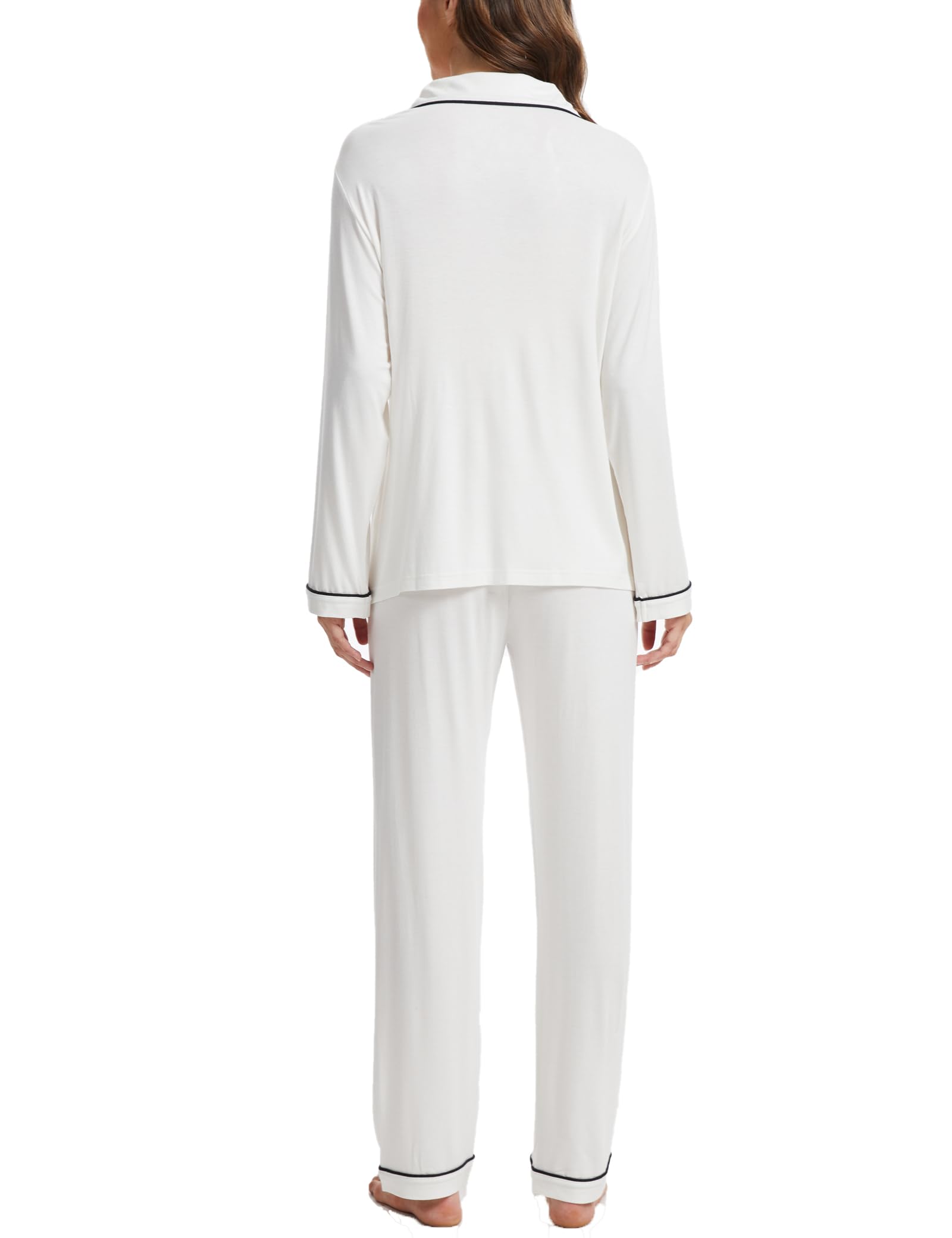 Button Up Pajamas for Women Long Sleeve Sleepwear Soft Loungewear Ladies Pjs Set XS-XXL