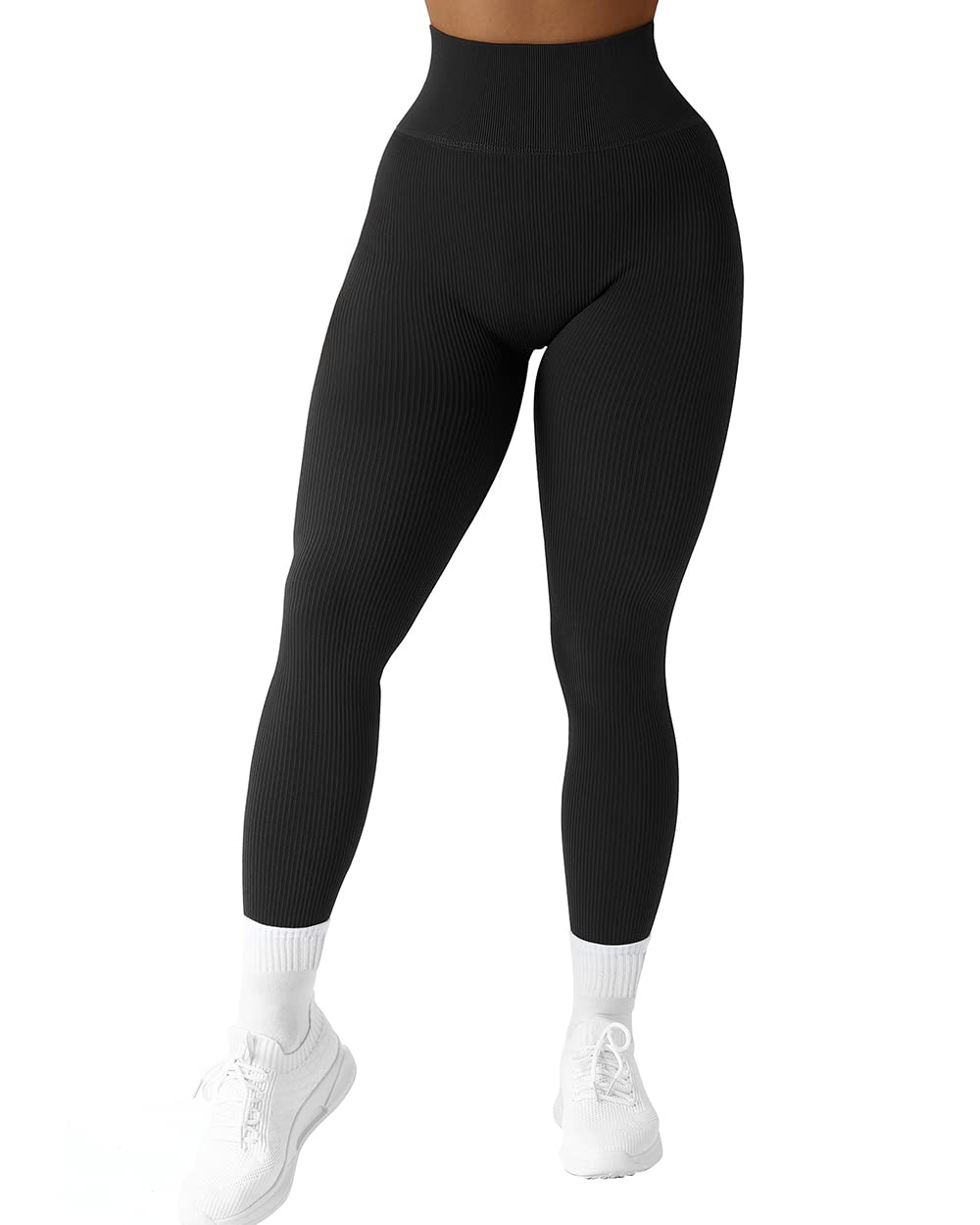 SUUKSESS Women Ribbed Seamless Leggings High Waisted Workout Gym Yoga Pants