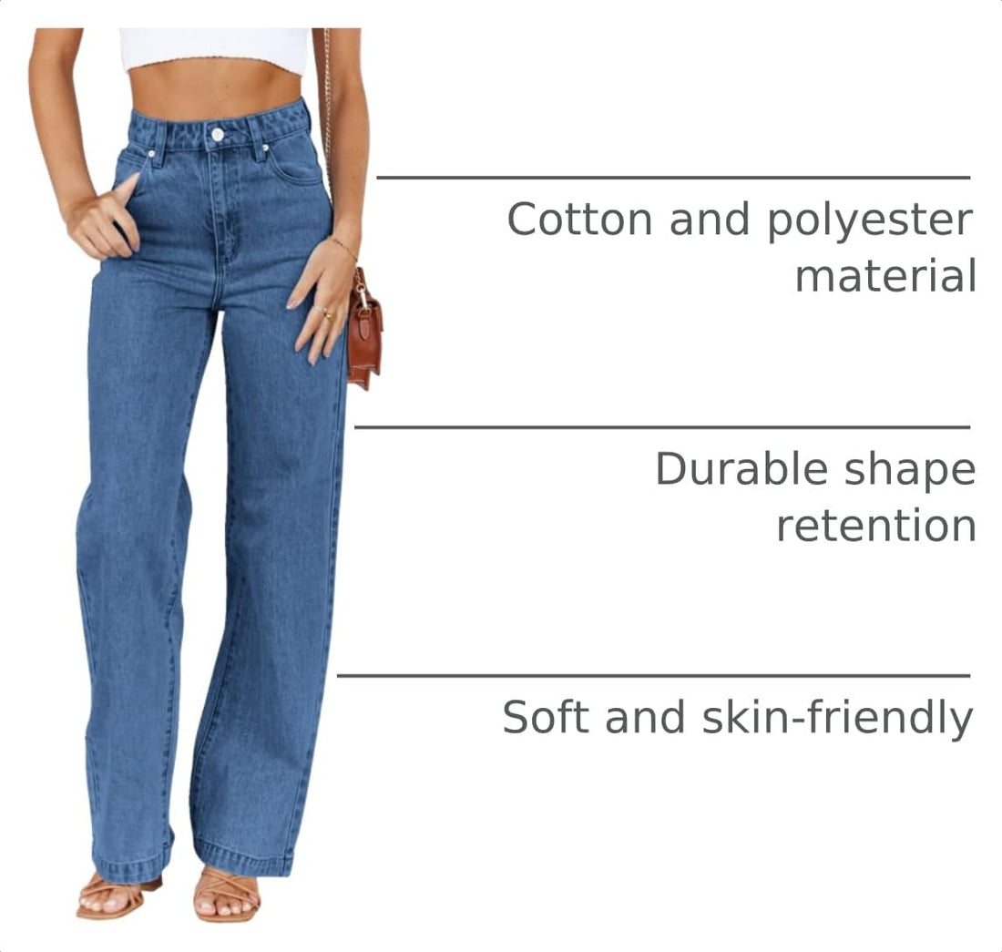 Cicy Bell Women's High Waisted Petite Jeans Boyfriend Baggy Straight Leg Casual Denim Pants with Pockets