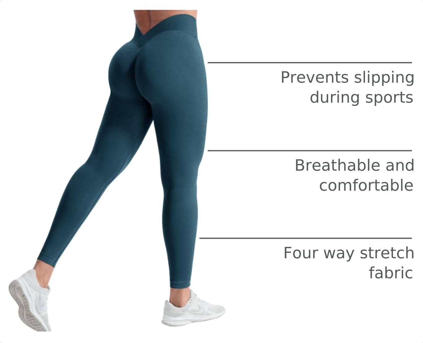 YEOREO CoreFlex Women Scrunch Workout Leggings High Waisted V Back Pants | Seamless, Gym, Yoga, Butt Lifting