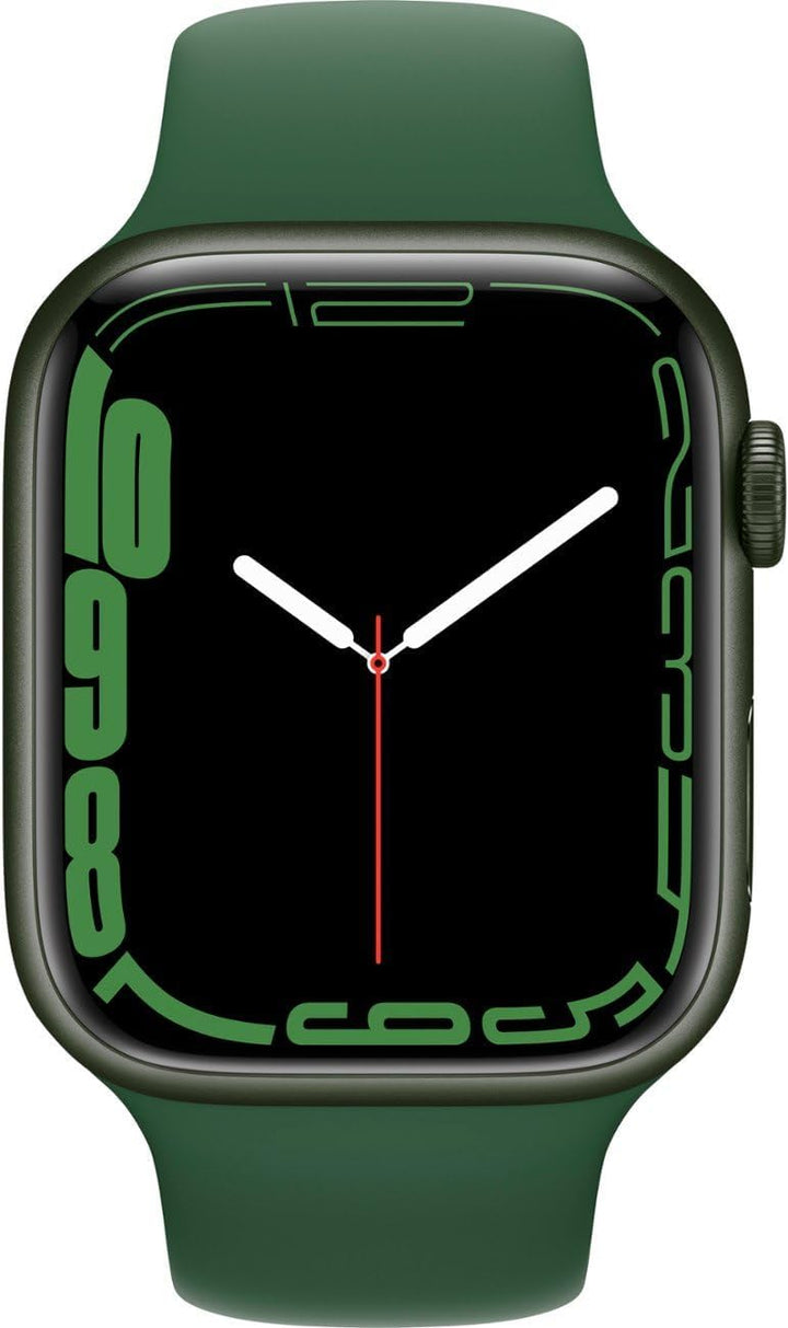Apple Watch Series 7 (GPS, 45mm) Green Aluminum Case with Clover Sport Band, Regular (Renewed)