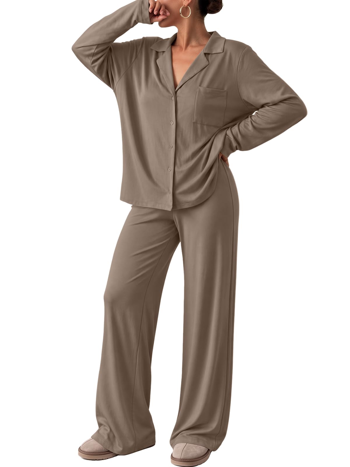 Trendy Queen Women Pajamas Set Sleepwear Fall 2 Piece Soft Lounge Pjs