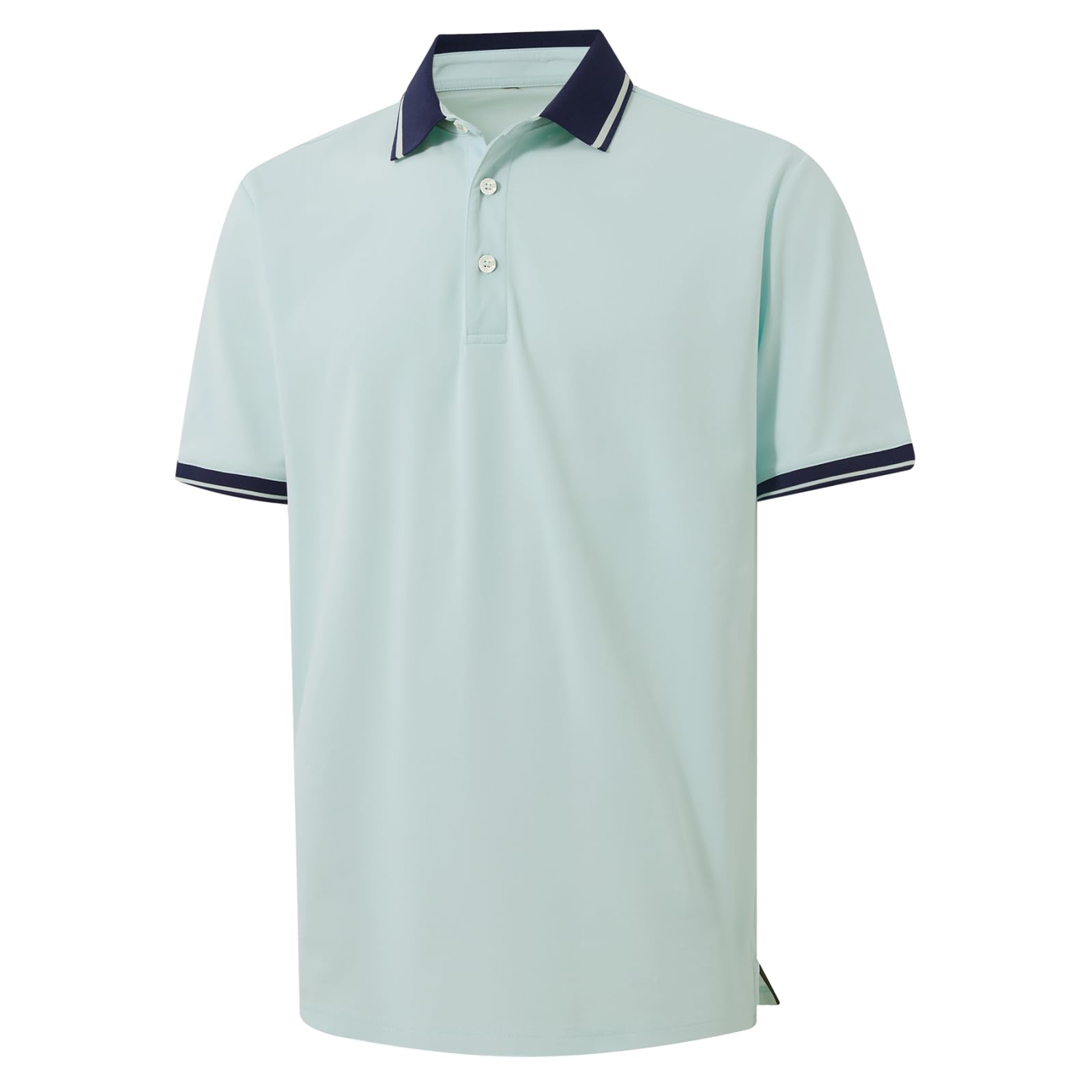 M MAELREG Golf Shirts for Men Short Sleeve with Contrast Collar & Cuffs Performance Dry Fit Stretch Solid Casual Polo Shirts