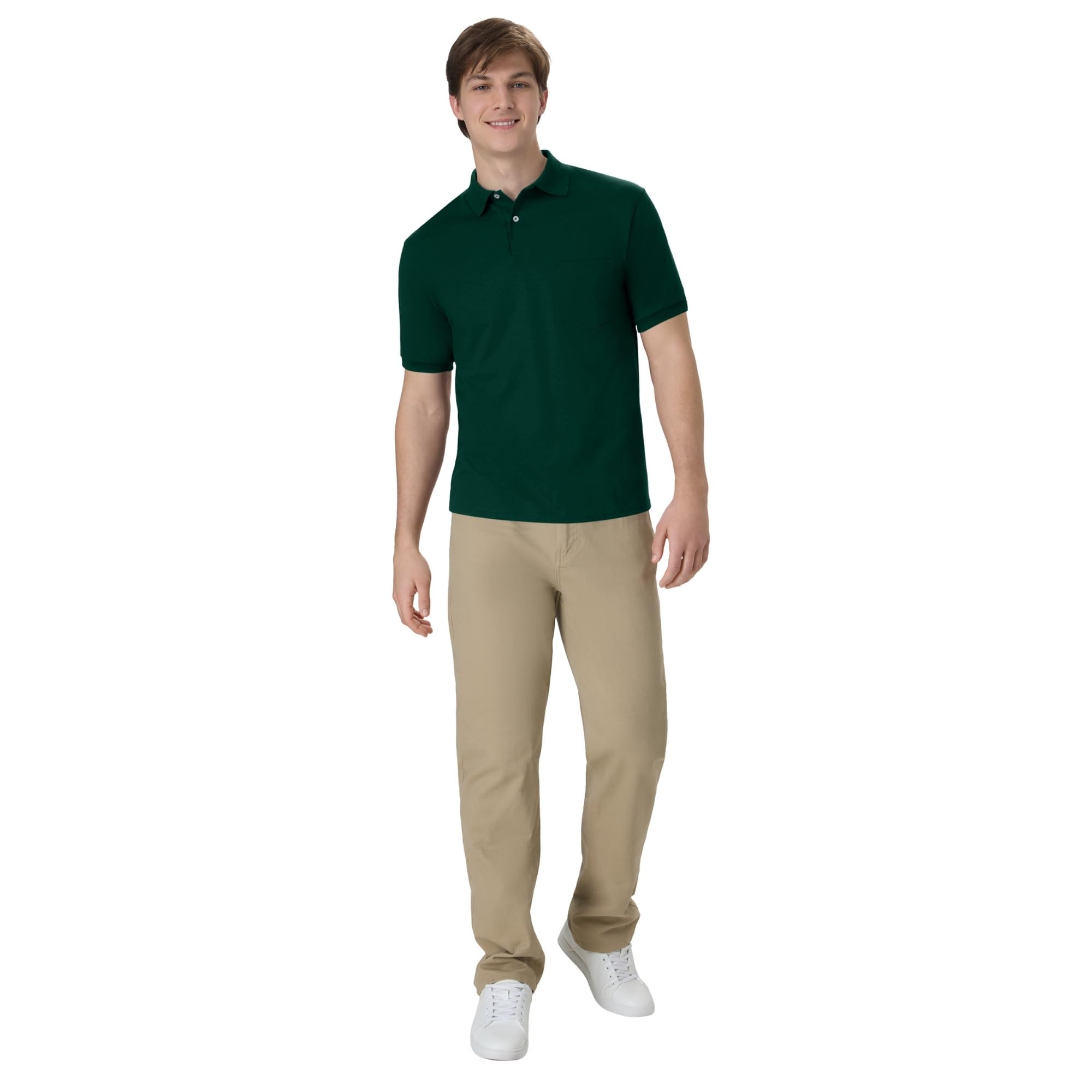 Hanes Men's Short Sleeve Jersey Pocket Polo (Pack of 2)