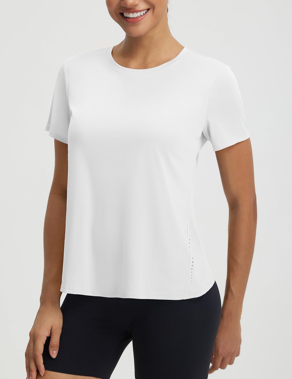 baleaf Women's Athletic Tops Short Sleeve Workout Shirts | Quick Dry, Moisture-wicking, Breathable, Lightweight, Stretchy, Sun Protection, Crew Neck, for Running, Gym, Tennis, Yoga