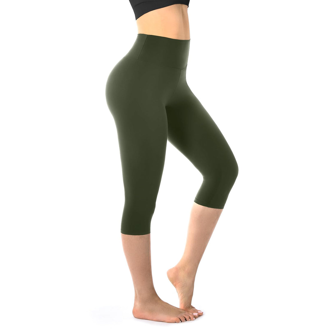 Walifrey Capri Leggings for Women, Buttery Soft High Waisted Leggings for Gym Yoga Workout