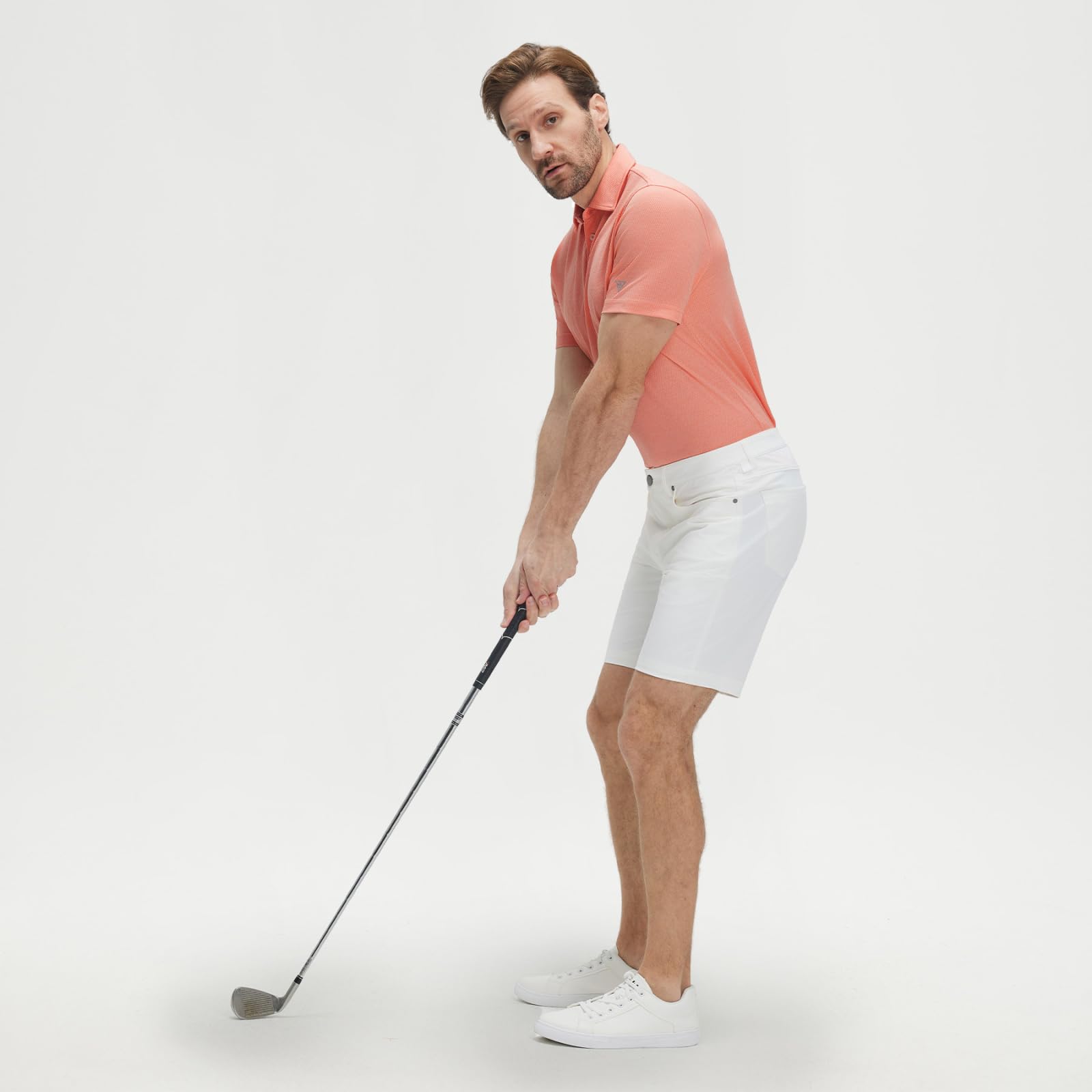 M MAELREG Men‘s Golf Shirts Short Sleeve Ultra-Light Soft Performance Quick Dry Athletic with UPF 30+ Polo Shirts for Men