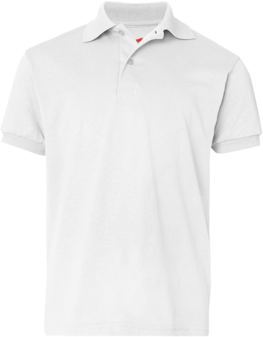 Hanes Boys' Short Sleeve Eco Smart Jersey Polo