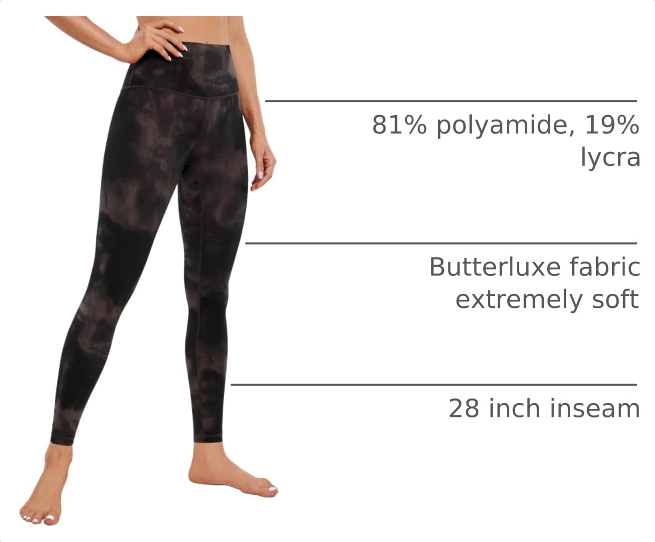 CRZ YOGA Butterluxe Leggings 28" | Extremely Soft, Gentle Compression, Yoga, High Waisted, for Women