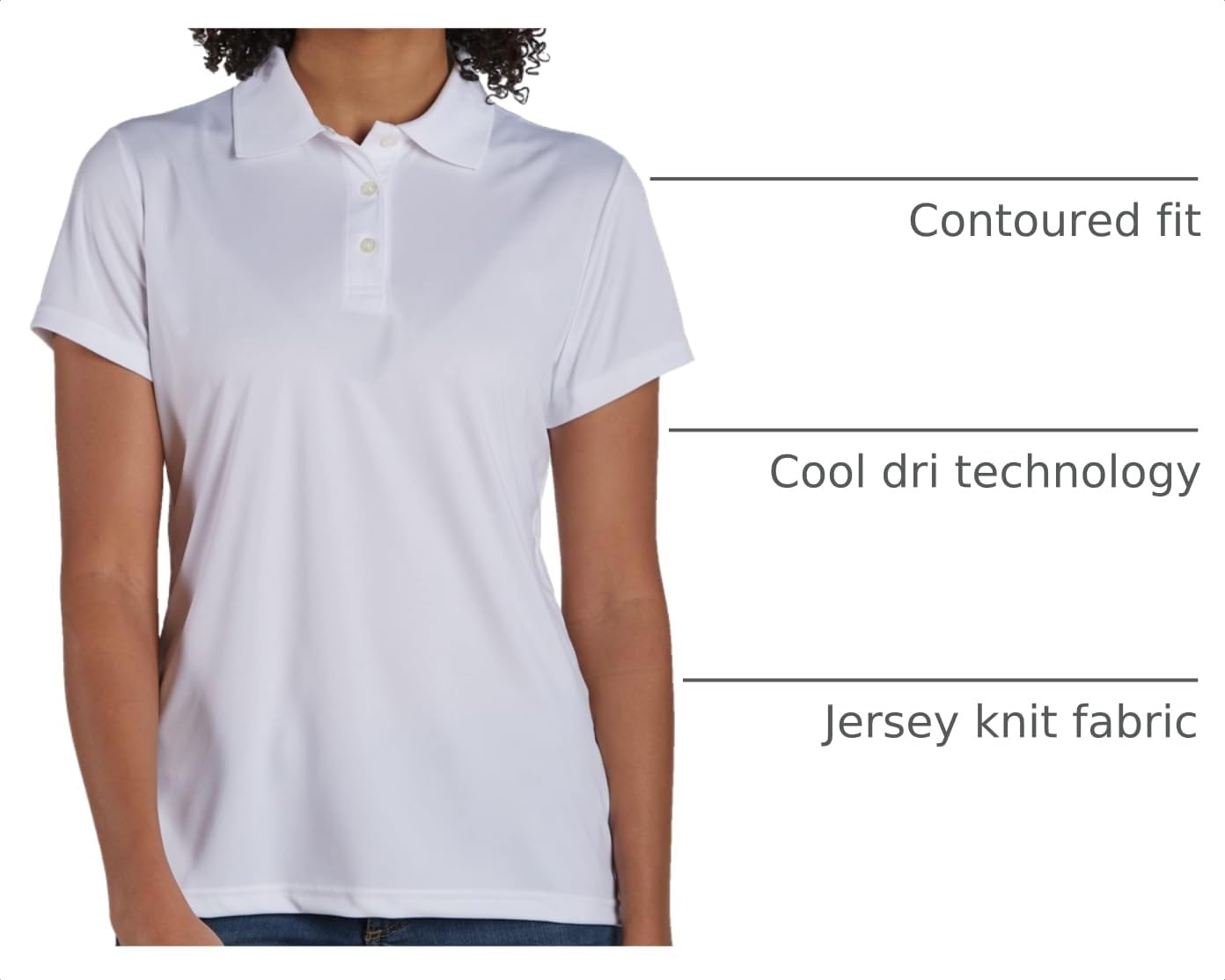 Hanes womens Performance Polo, Single or 3-Pack, Sport Cool DRI Moisture-Wicking Polo Shirt, 40+ UPF Protection