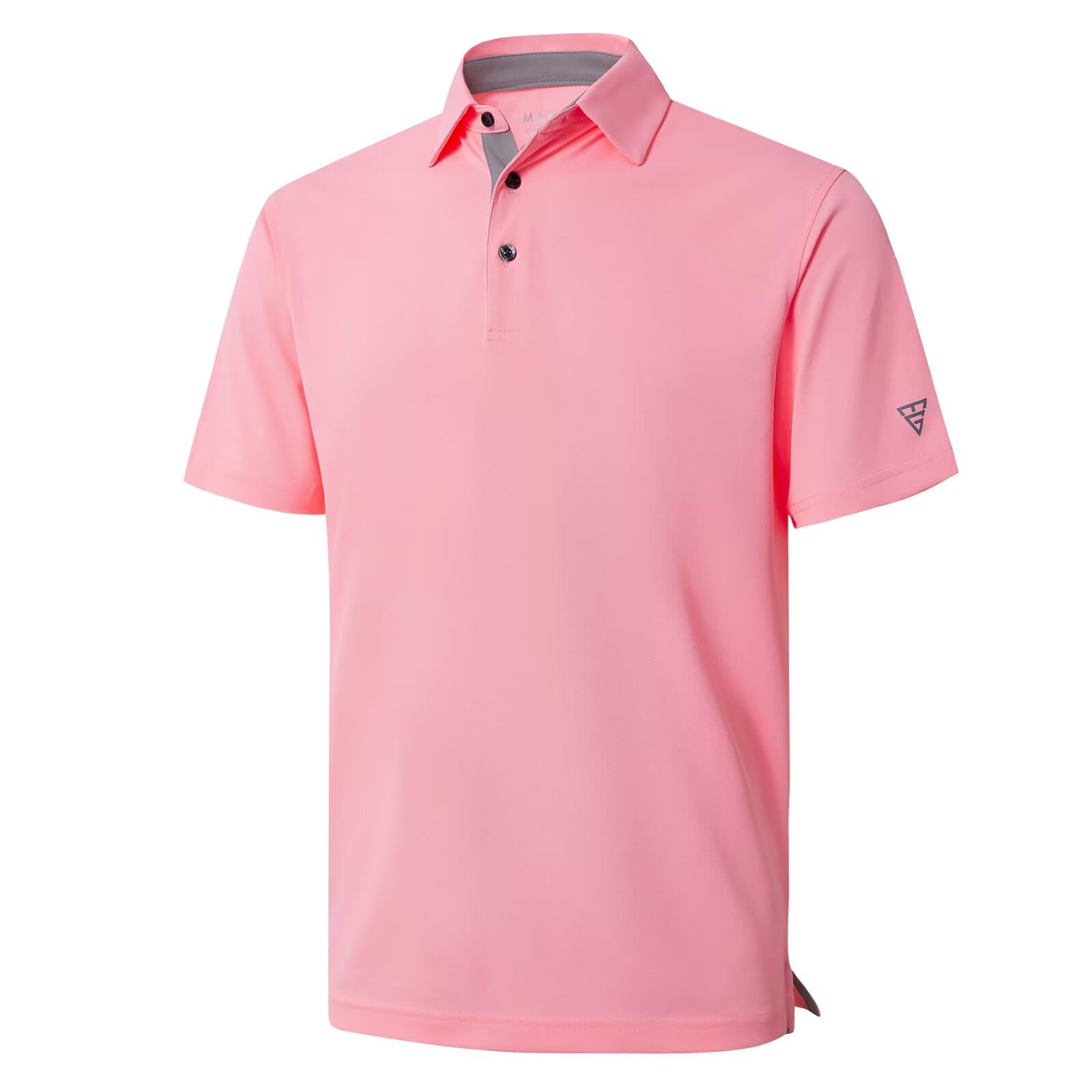 Mens Golf Shirt Short and Long Sleeve Moisture Wicking Dry Fit Performance Solid Casual Pique Golf Polo Shirts for Men