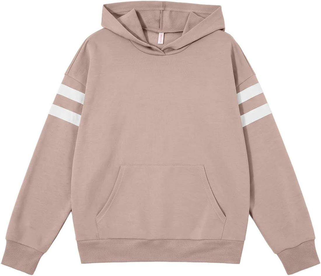 SHEWIN Womens Oversized Hooded Sweatshirt Varsity Pullover Hoodie | Loose baggy comfy hoodie, cute plain basic in 35% cotton, fall, back to school, travel, workout, athleisure
