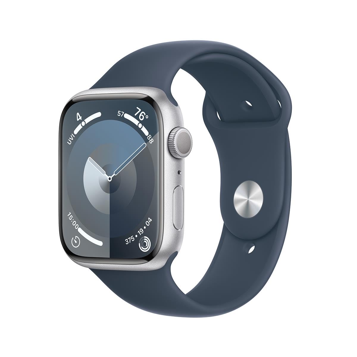 Apple Watch Series 9 [GPS, 45mm] - Starlight Aluminum Case with Starlight Sport Band, S/M (Renewed)