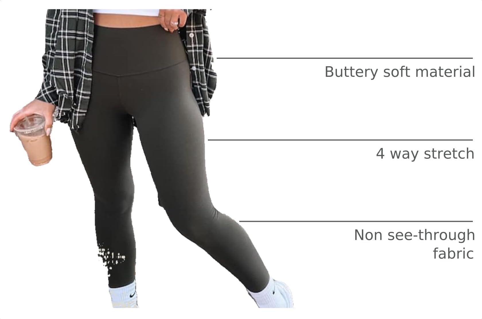 3 Pack Leggings for Women-No See-Through High Waisted Tummy Control Yoga Pants Workout Running Legging
