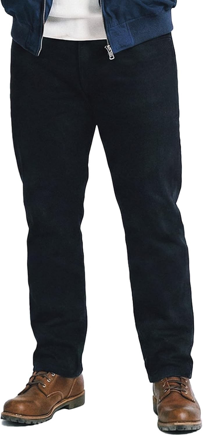 Fleece Lined Jeans Men Winter Stretch Denim Warm Pants Loose Casual Jeans