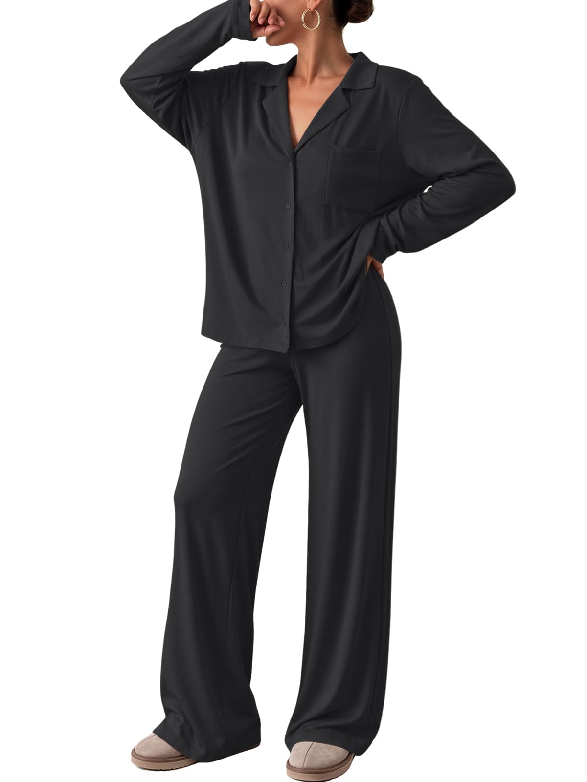 Trendy Queen Women Pajamas Set Sleepwear Fall 2 Piece Soft Lounge Pjs
