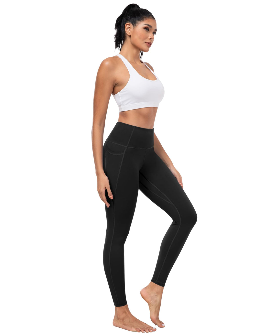 ATHVOTAR Leggings with Pockets for Women, 7 Packs High Waisted Workout Tummy Control Yoga Pants