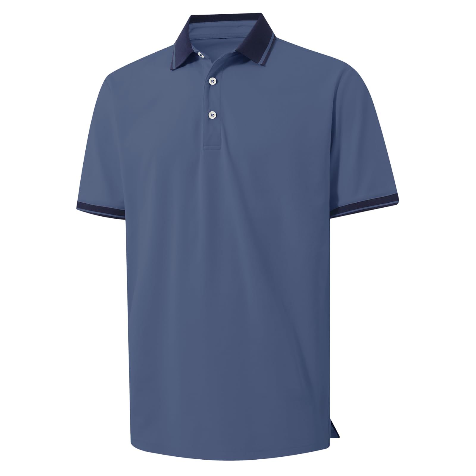 M MAELREG Golf Shirts for Men Short Sleeve with Contrast Collar & Cuffs Performance Dry Fit Stretch Solid Casual Polo Shirts