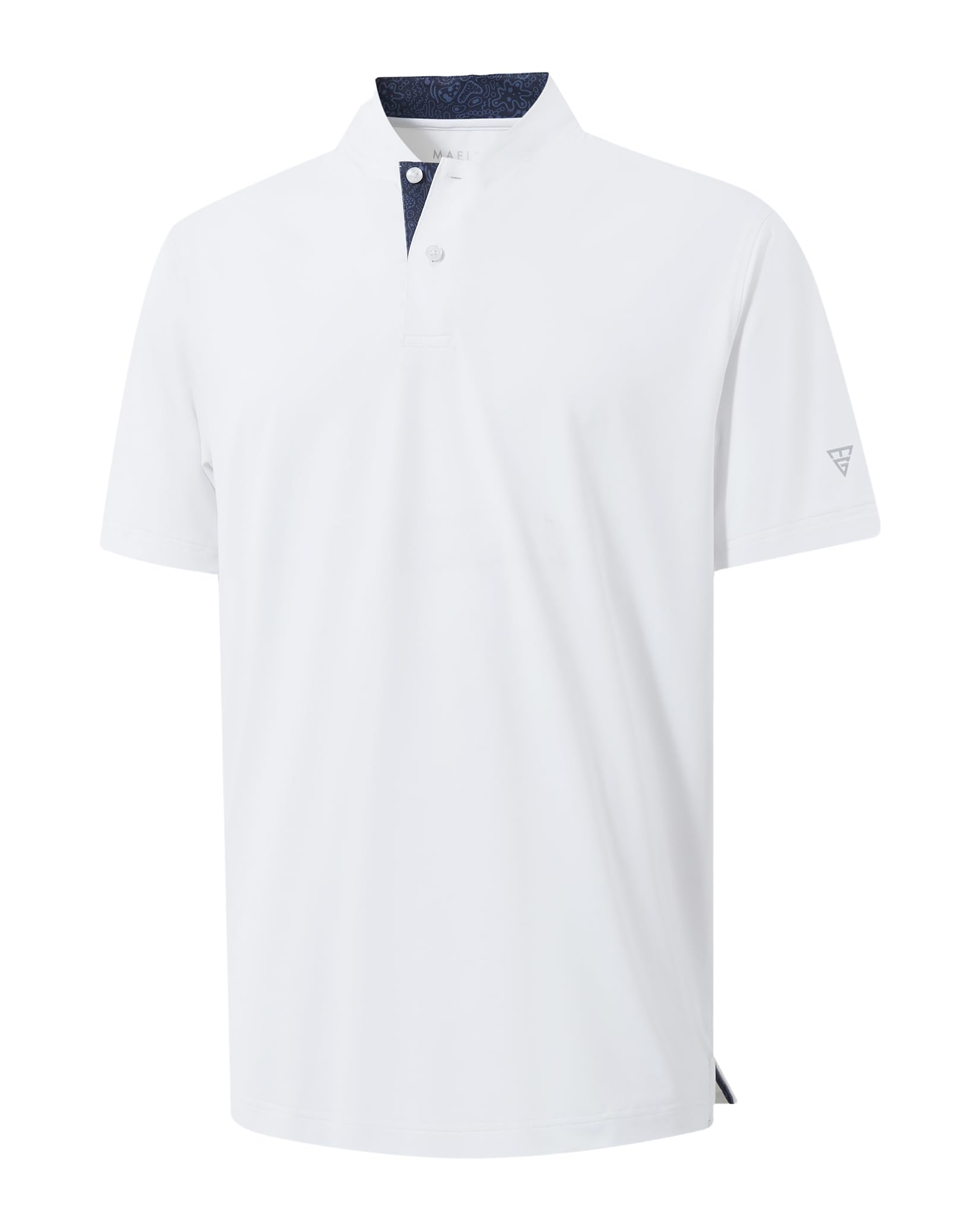 M MAELREG Mens Golf Shirts Collarless Performance Dry Fit Moisture Wicking Casual Solid Short Sleeve Henley Shirts for Men