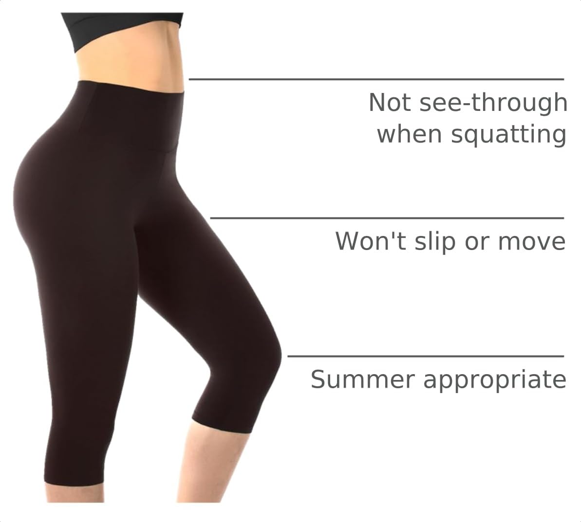 Walifrey Capri Leggings for Women, Buttery Soft High Waisted Leggings for Gym Yoga Workout