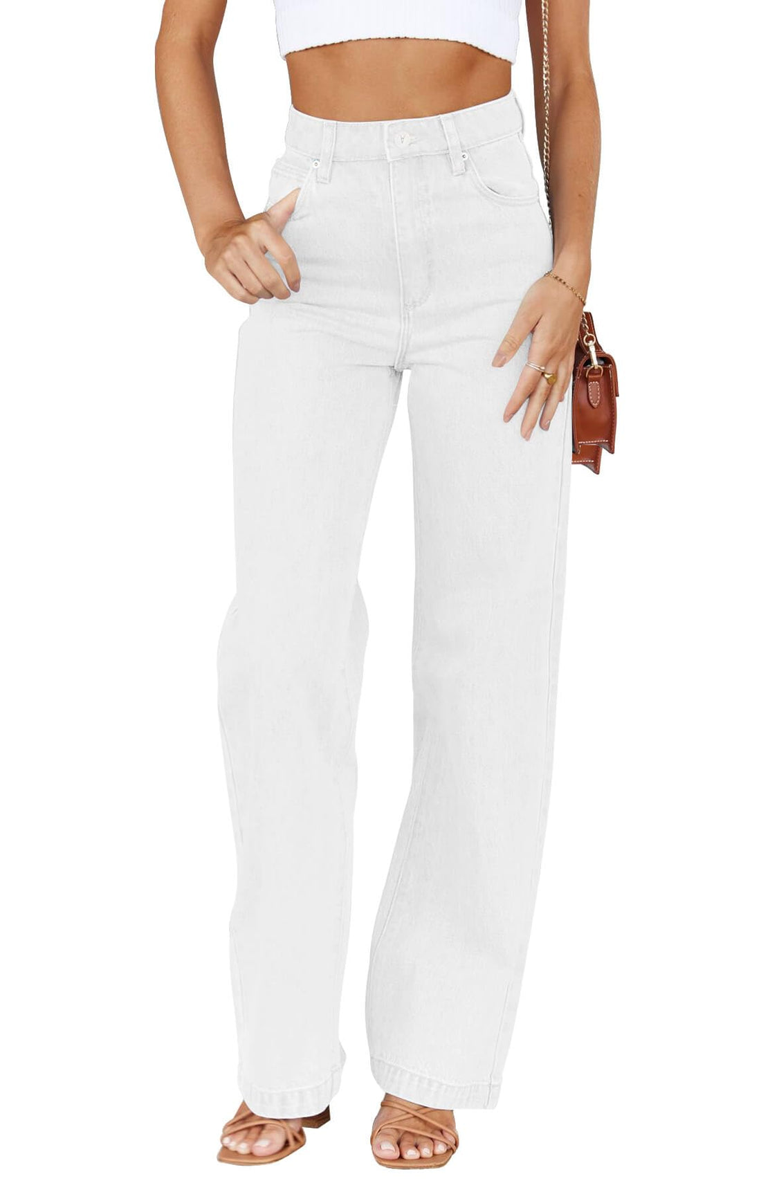 Cicy Bell Women's High Waisted Petite Jeans Boyfriend Baggy Straight Leg Casual Denim Pants with Pockets